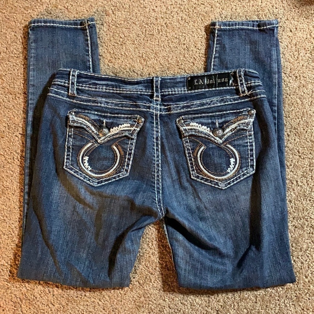 LA Idol jeans Sz 13 W35 L31.5 Fun pockets, reduced shipping